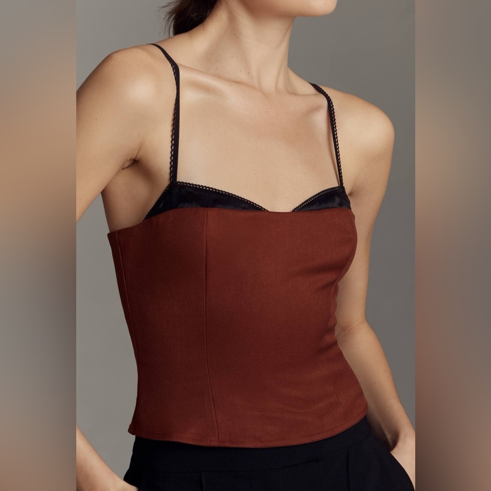 NEW Reformation Melanie Lace Trim Crop Camisole size 12